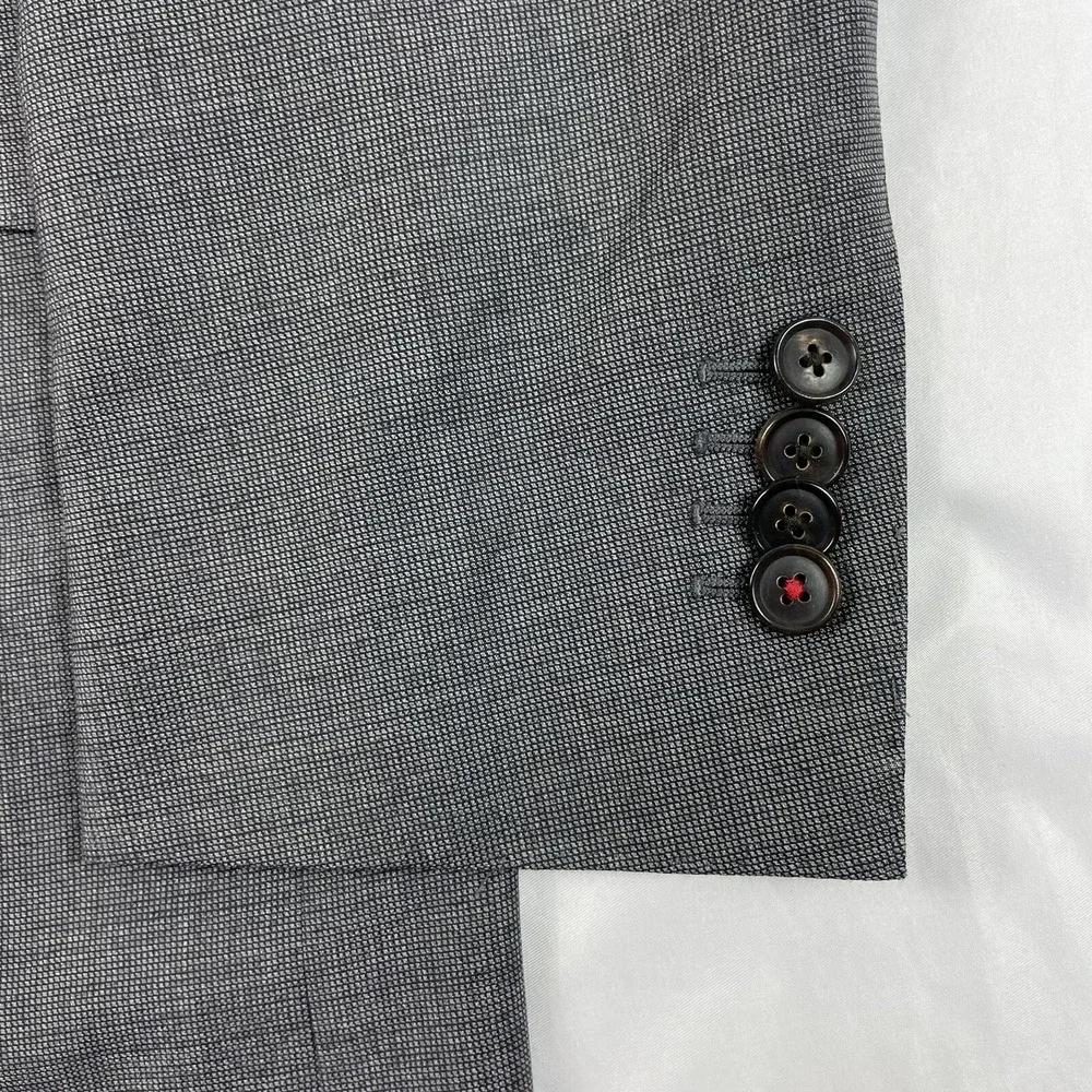 Suit Supply Sienna Gray Nailhead Vitale Barberis Wool Mens Blazer Size 38L